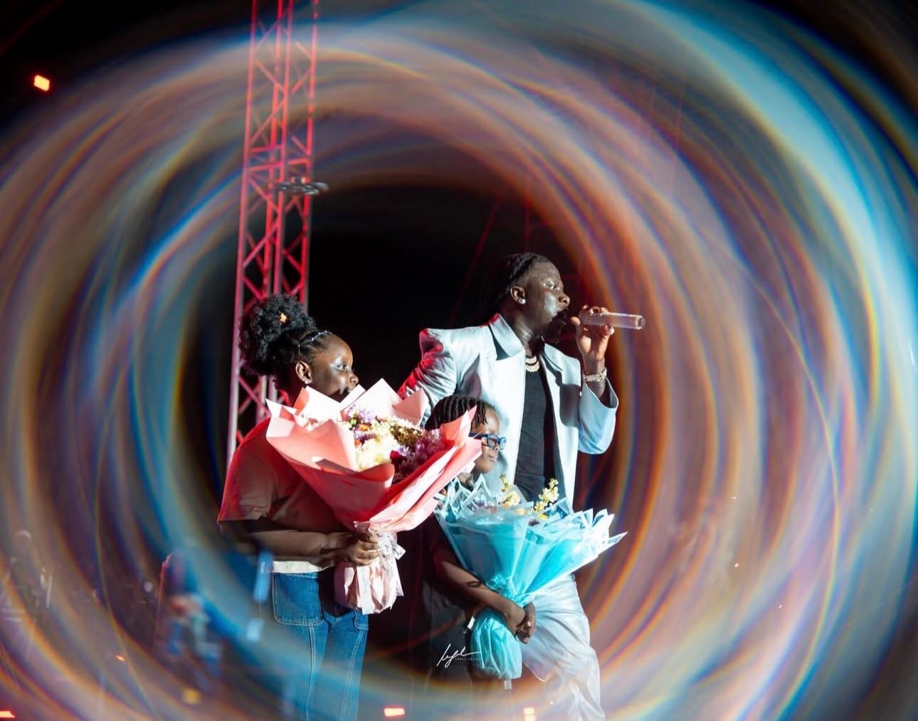 Stonebwoy children family BhimFest 2025 stage flowers moment
